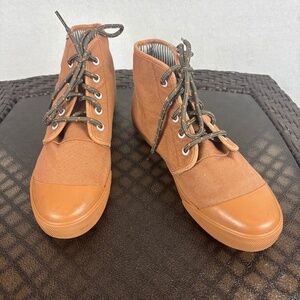 Bangs Unisex Sunrise Mountain Embroidered High Top Lace Up Sneakers Size M7.5 W9